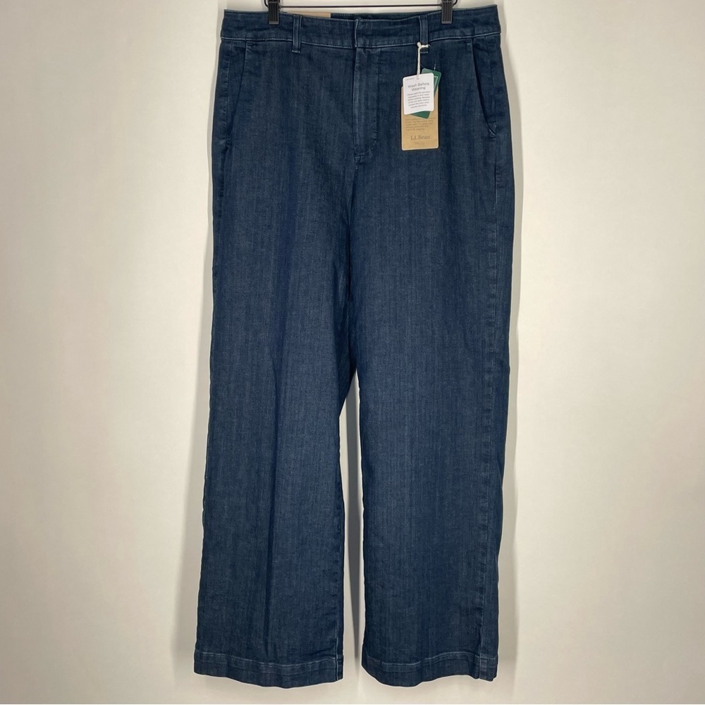 L.L. Bean Women's Wide Leg True Shape Trouser Jeans Size 14 Med/Tall